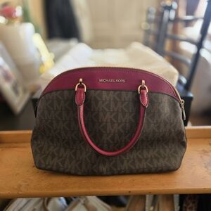 Michael Kors Brown and Pink Women's Bag